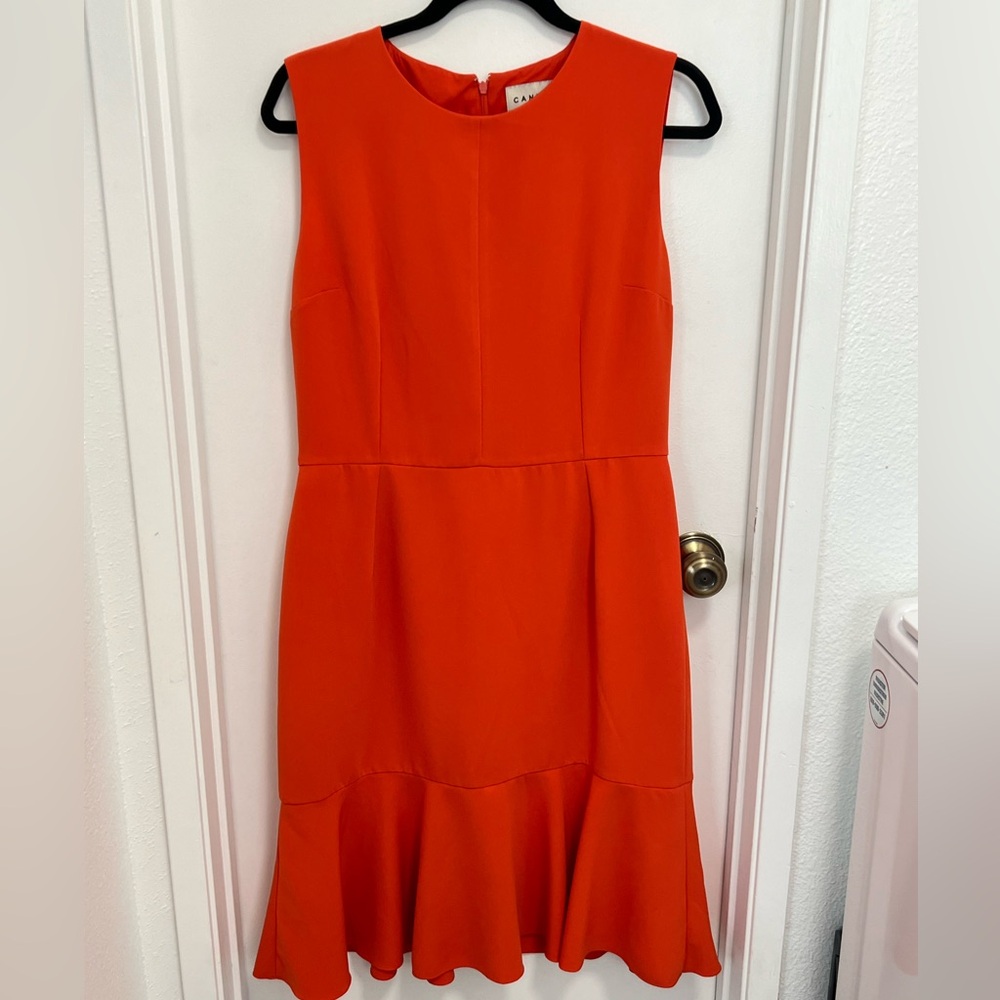 Land’s End Women Orange Sleeveless Dress